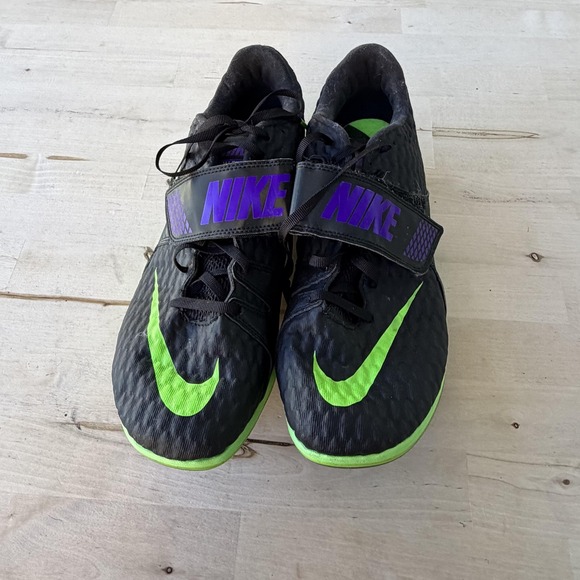 Nike Other - Nike High Jump Elite Shoes Mens Size 10.5 Black Green Track Field Spikes Cleats